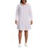 Women's Plus Size Oxford Long Sleeve Button Front Shirt Dress, Front