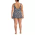 Women's Plus Size Scoop Neck Mini Swim Dress Swimsuit, Back