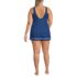 Women's Plus Size Scoop Neck Mini Swim Dress Swimsuit, Back