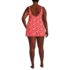Women's Plus Size Scoop Neck Mini Swim Dress Swimsuit, Back