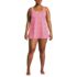Women's Plus Size Scoop Neck Mini Swim Dress Swimsuit, Front