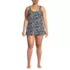 Women's Plus Size Scoop Neck Mini Swim Dress Swimsuit, Front