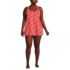 Women's Plus Size Scoop Neck Mini Swim Dress Swimsuit, Front
