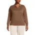 Women's Plus Size Cotton Modal Long Sleeve Polo Collar Sweater, Front