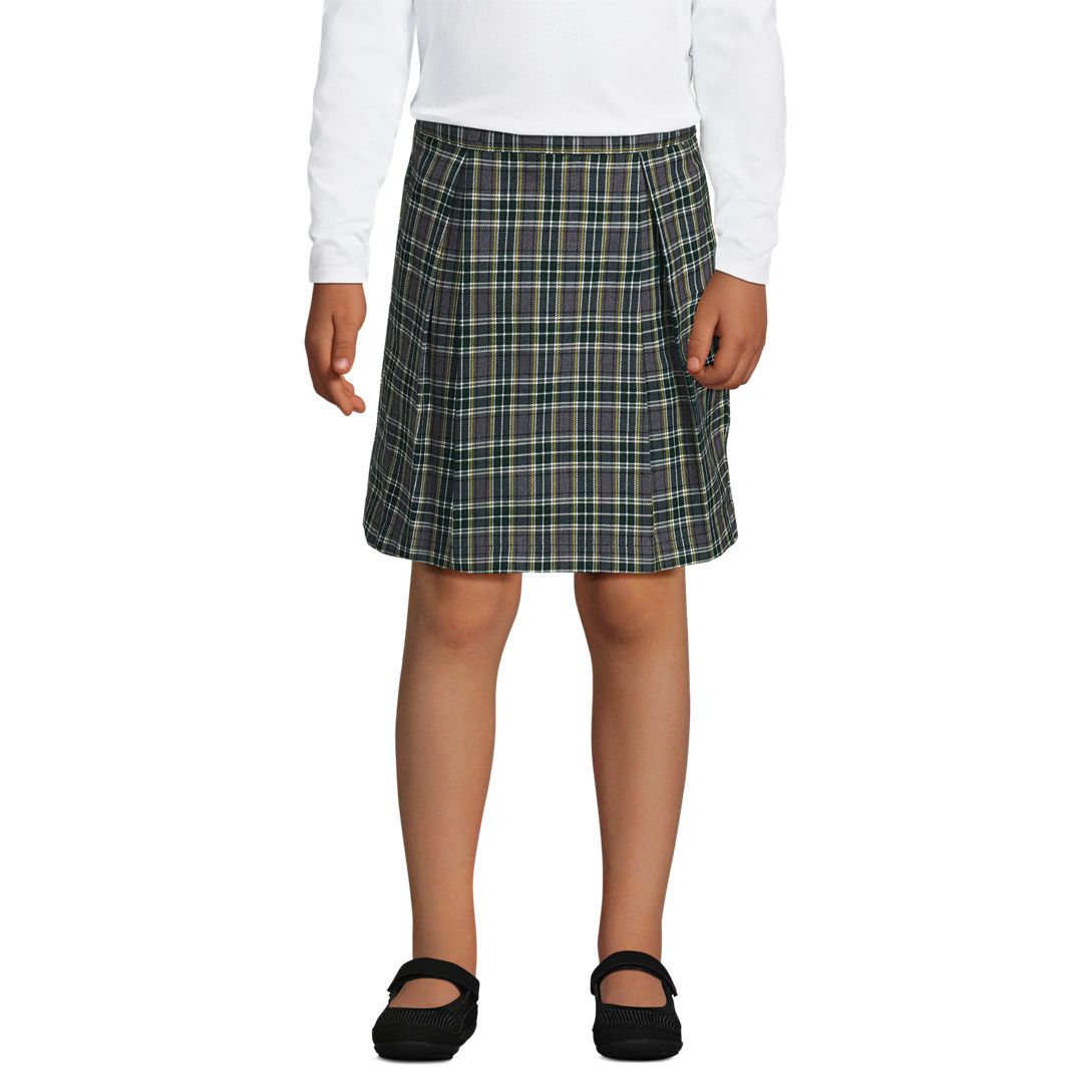 School Uniform Custom Girls Plaid Pleated Skort Top Of Knee