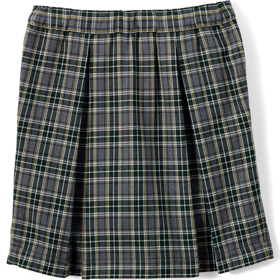 School Uniform Custom Girls Plaid Pleated Skort Top Of Knee
