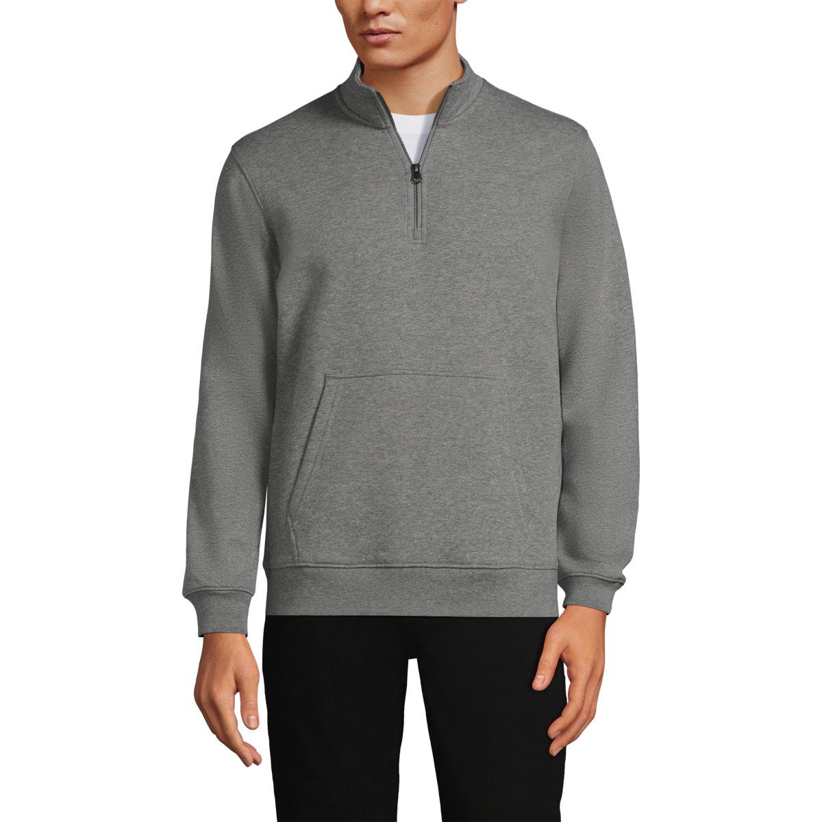 Unisex Long Sleeve Quarter Zip Mock Neck Sweatshirt