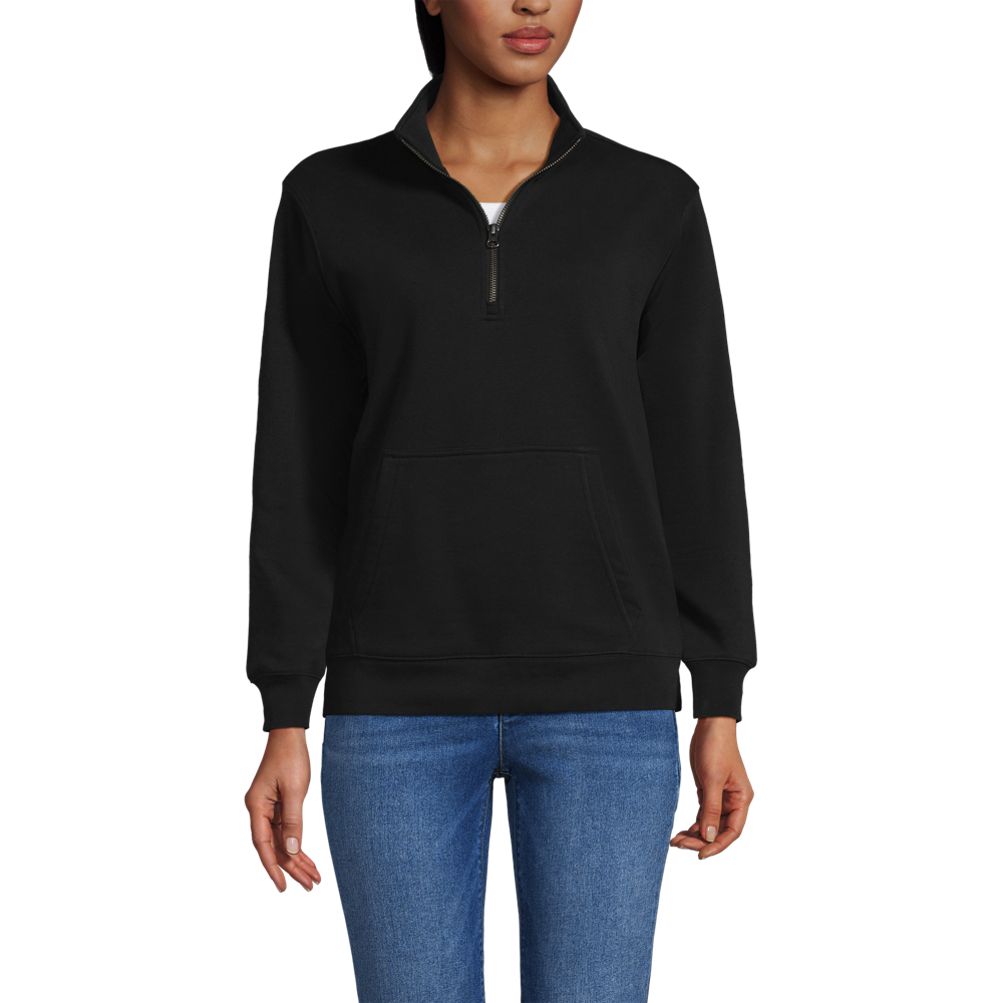 Unisex Long Sleeve Quarter Zip Mock Neck Sweatshirt | Lands' End