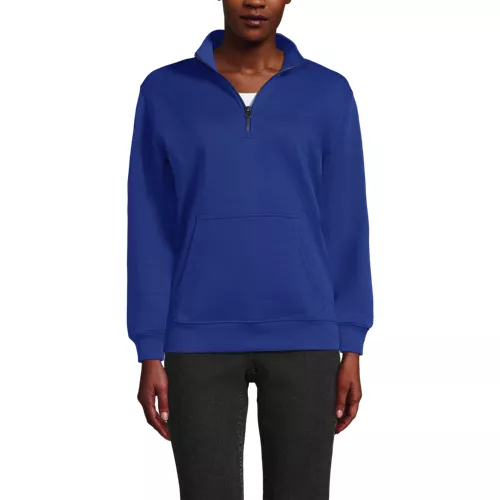 Unisex Long Sleeve Quarter Zip Mock Neck Sweatshirt, Front