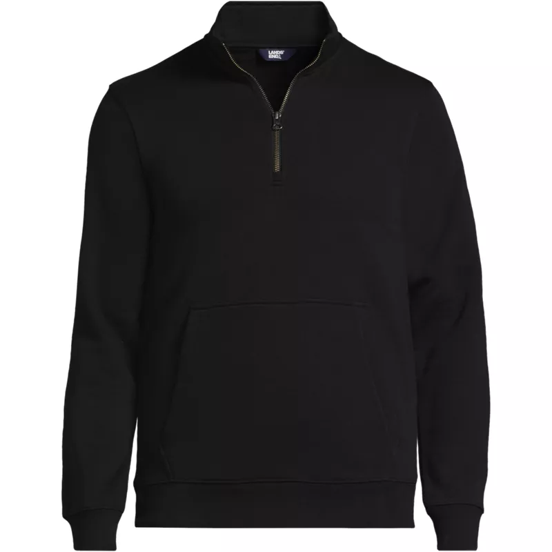 Unisex Long Sleeve Quarter Zip Mock Neck Sweatshirt, Front