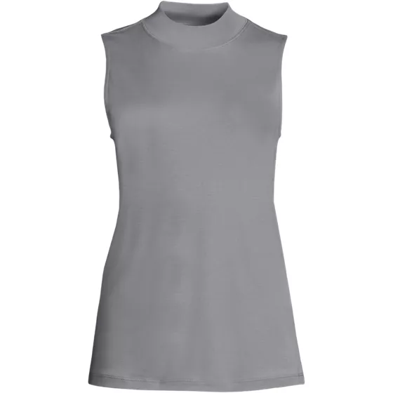 Women's Supima Micro Modal Sleeveless Mock Neck Shirt - primary