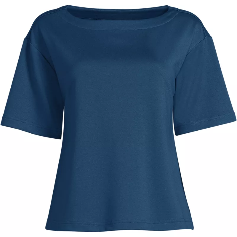 Women's Ponte Elbow Sleeve Shirt, Front