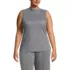 Women's Plus Size Supima Micro Modal Sleeveless Mock Neck Shirt, Front