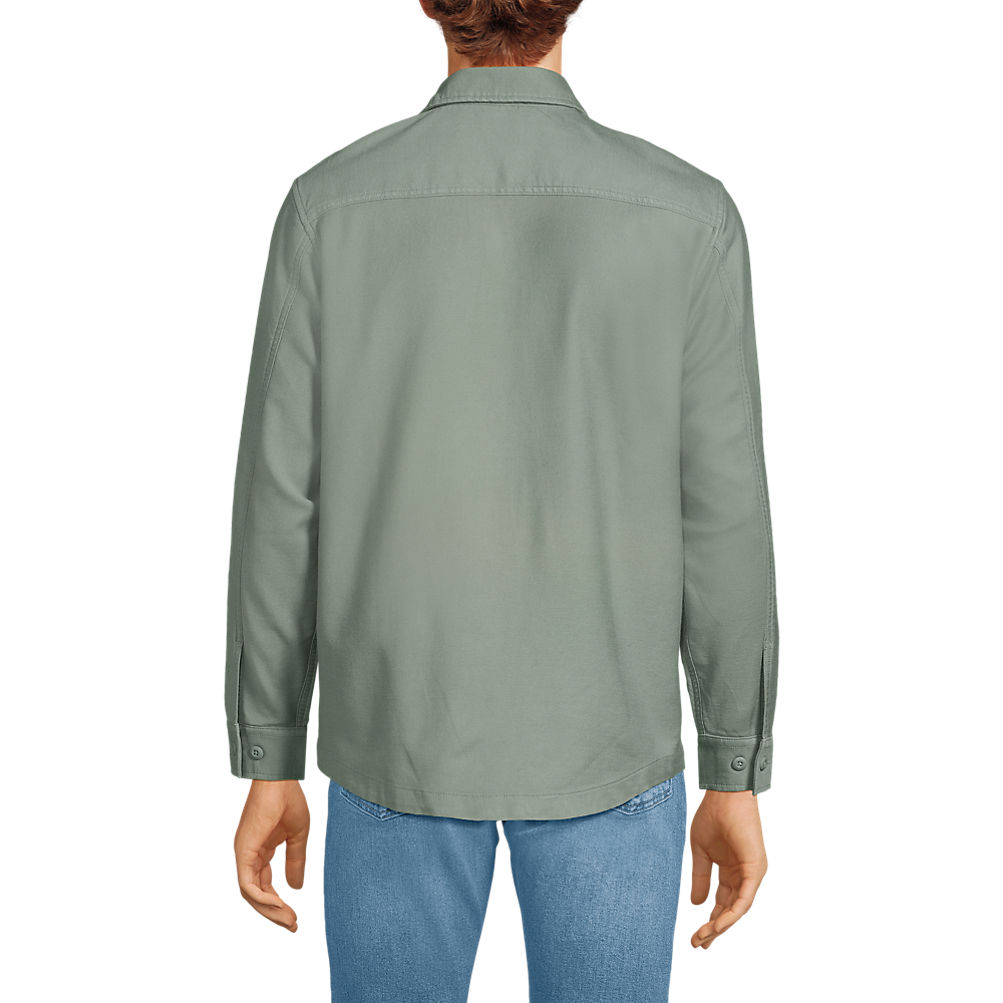 Men's Long Sleeve French Terry Shirt Jacket | Lands' End Men's Long Sleeve French Terry Shirt Jacket | Lands' End