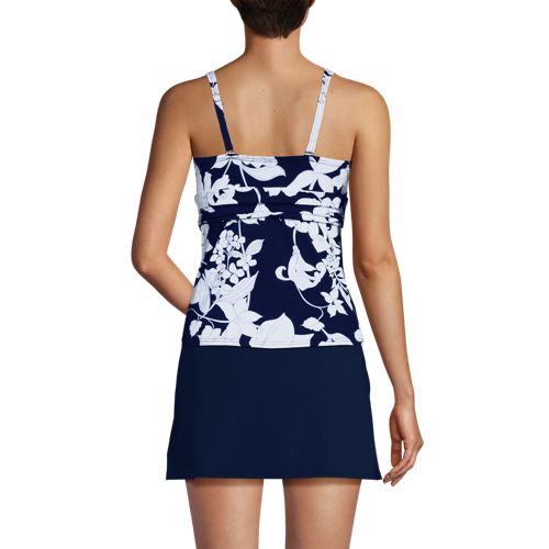 Women's V-Neck Plunge X Back Tankini Top, alternative image