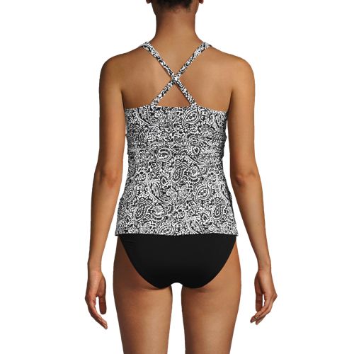 Women's D-Cup Chlorine Resistant Sweetheart V-neck Tankini Top