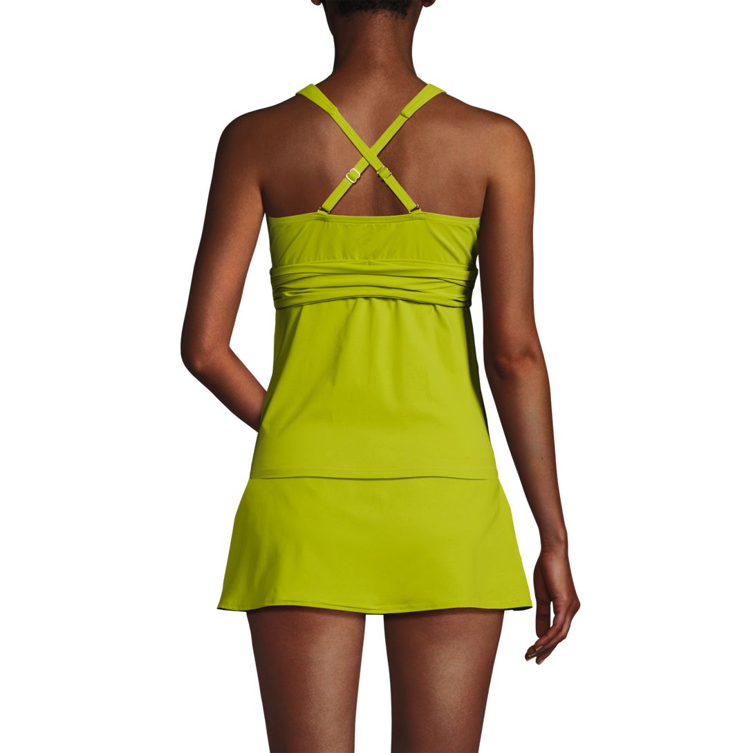 Women's Chlorine Resistant Plunge X-Back Tankini Swimsuit Top