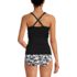 Women's V-Neck Plunge X Back Tankini Top, Back