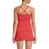 Women's Petite V-Neck Plunge X Back Tankini Top, Back