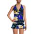 Women's V-Neck Plunge X Back Tankini Top, Front
