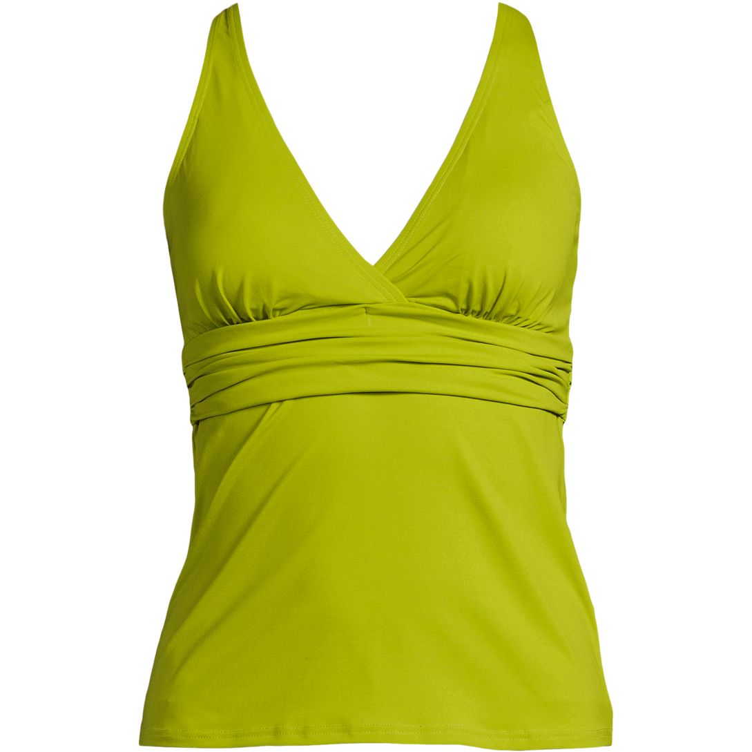 Women's Chlorine Resistant Plunge X-Back Tankini Swimsuit Top