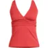 Women's Petite V-neck Plunge X Back Tankini Top , Front