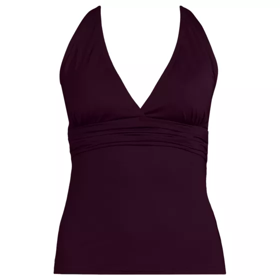Women's V-neck Plunge X Back Tankini Top - primary