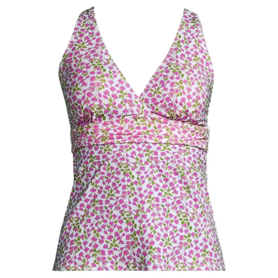 Women's Plus Size V-neck Plunge X Back Tankini Top  - primary