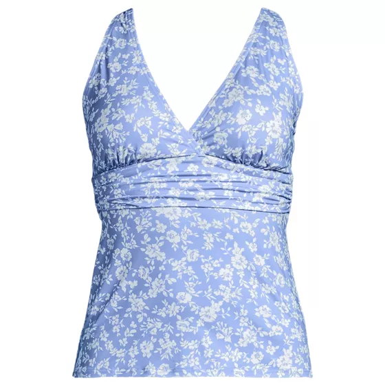 Women's V-neck Plunge X Back Tankini Top - primary