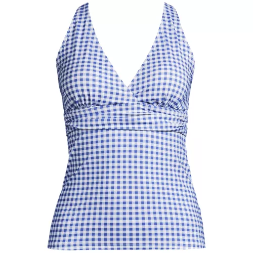 Women's D-Cup V-neck Plunge X Back Tankini Top , Front