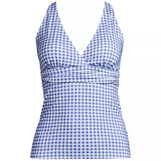 Women's V-neck Plunge X Back Tankini Top - primary