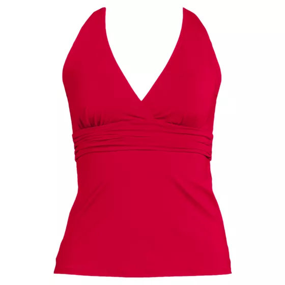 Women's V-neck Plunge X Back Tankini Top - primary