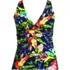 Women's Petite V-neck Plunge X Back Tankini Top , Front