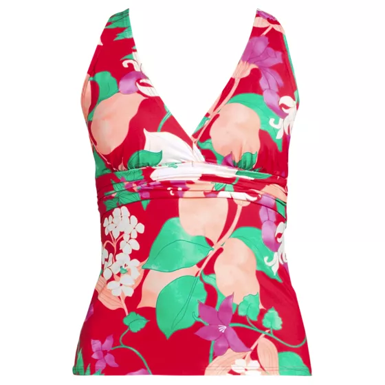 Women's Plus Size V-neck Plunge X Back Tankini Top  - primary