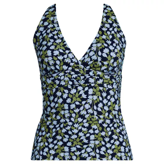 Women's Petite V-neck Plunge X Back Tankini Top  - primary