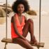 Women's Petite V-Neck Plunge X Back Tankini Top, alternative image