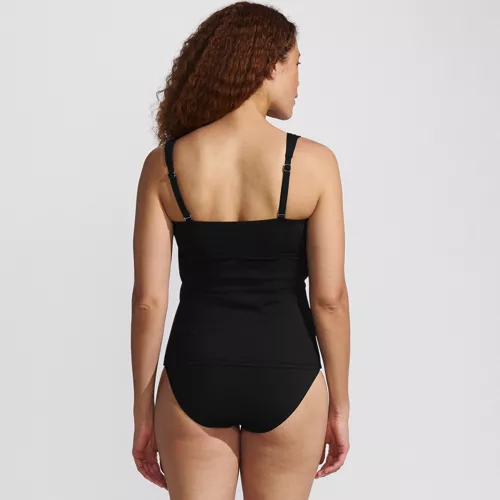 Women's V-Neck Plunge X Back Tankini Top , alternative image