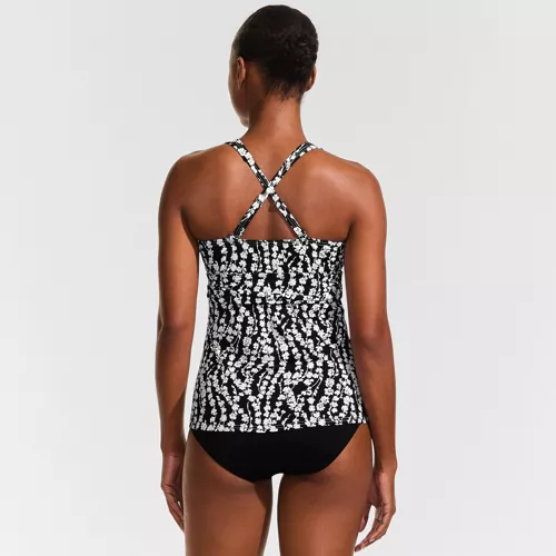 Women's V-Neck Plunge X Back Tankini Top , Back