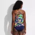 Women's V-Neck Plunge X Back Tankini Top , Back