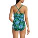 Women's Chlorine Resistant Plunge One Piece Swimsuit Convertible Straps, Back