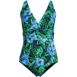 Women's Chlorine Resistant Plunge One Piece Swimsuit Convertible Straps, Front