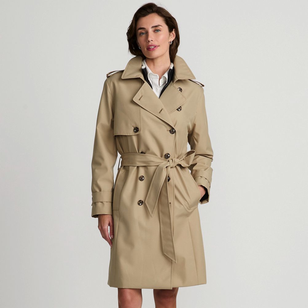 Hip length trench coat best sale