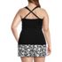 Women's Plus Size V-Neck Plunge X Back Tankini Top, Back