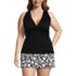 Women's Plus Size V-Neck Plunge X Back Tankini Top, Front