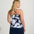 Women's Plus Size V-neck Plunge X Back Tankini Top , Back