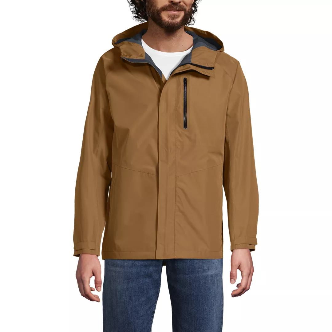 Men's Waterproof Hooded Packable Rain Jacket