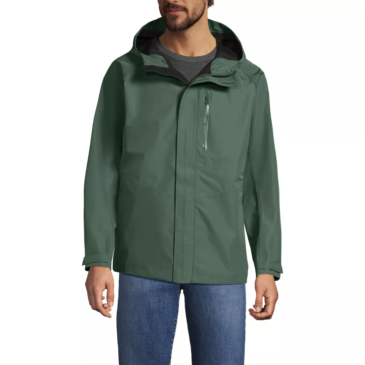 Men's Waterproof Hooded Packable Rain Jacket