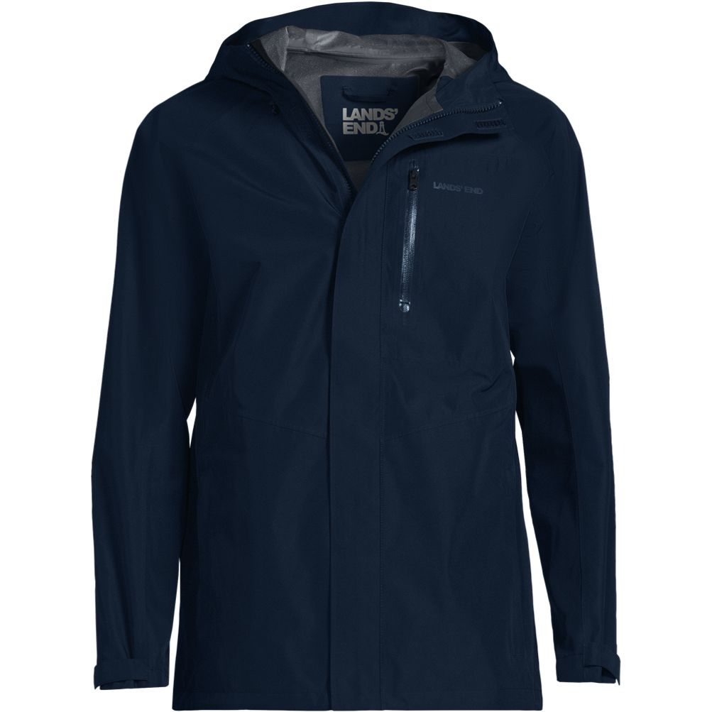 Lands end rain 2024 jacket with hood