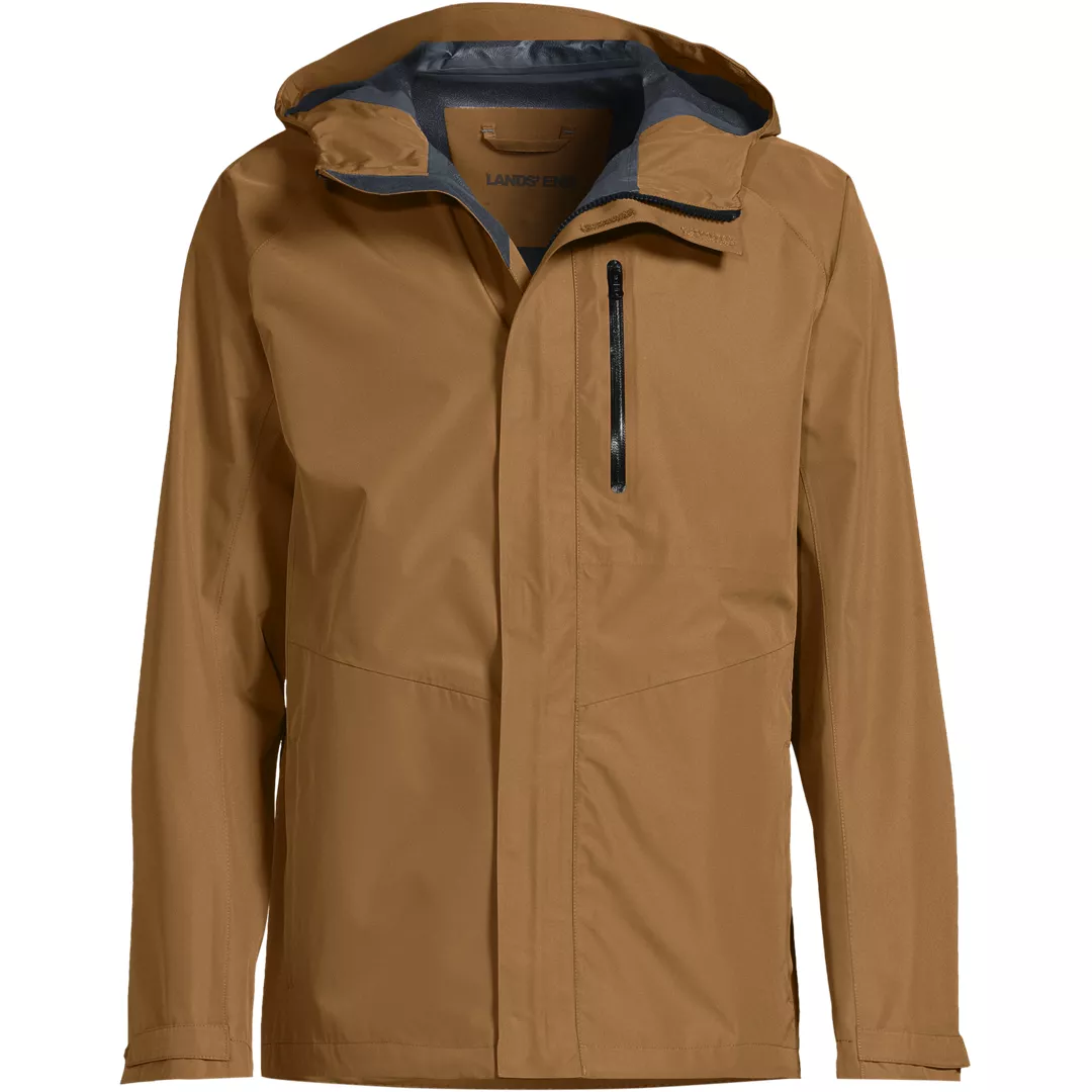 Men's Waterproof Hooded Packable Rain Jacket