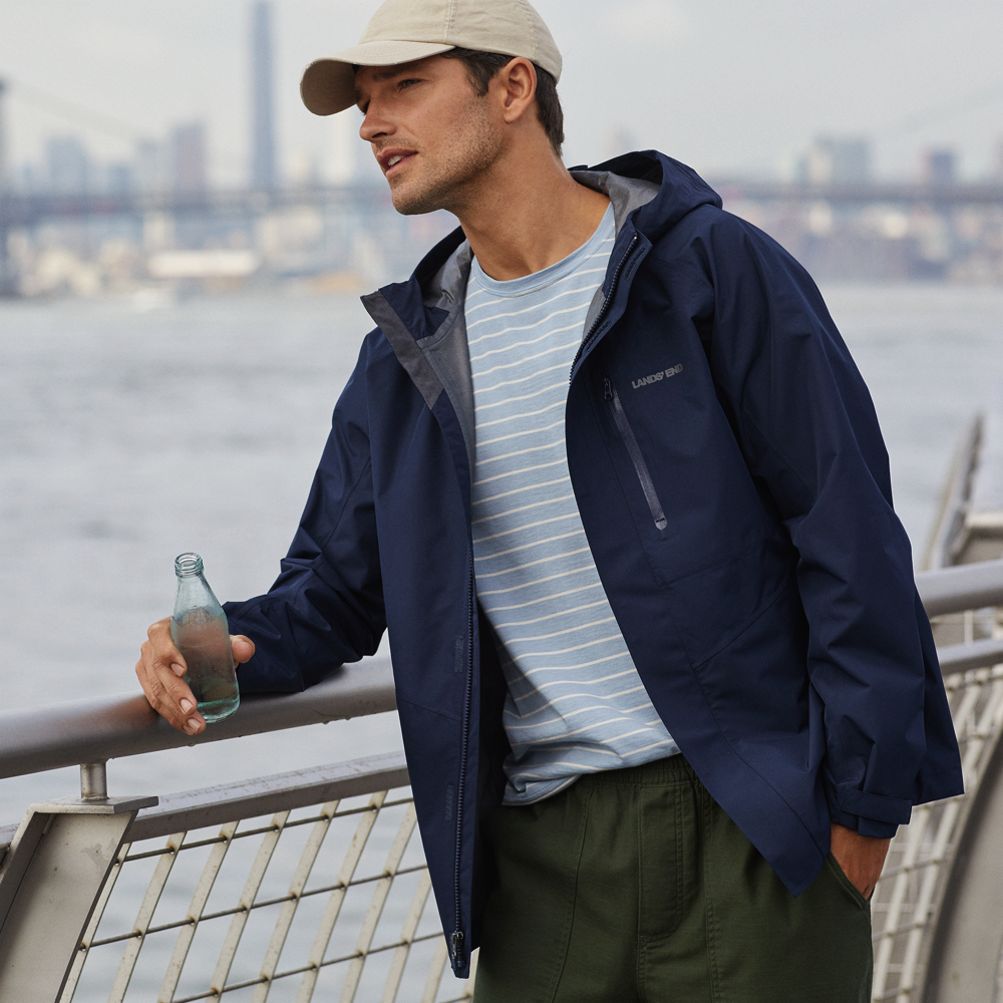 Lands end packable store rain jacket